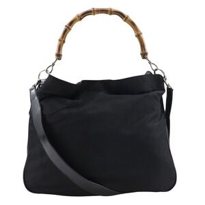GUCCI Handbag Canvas Bamboo